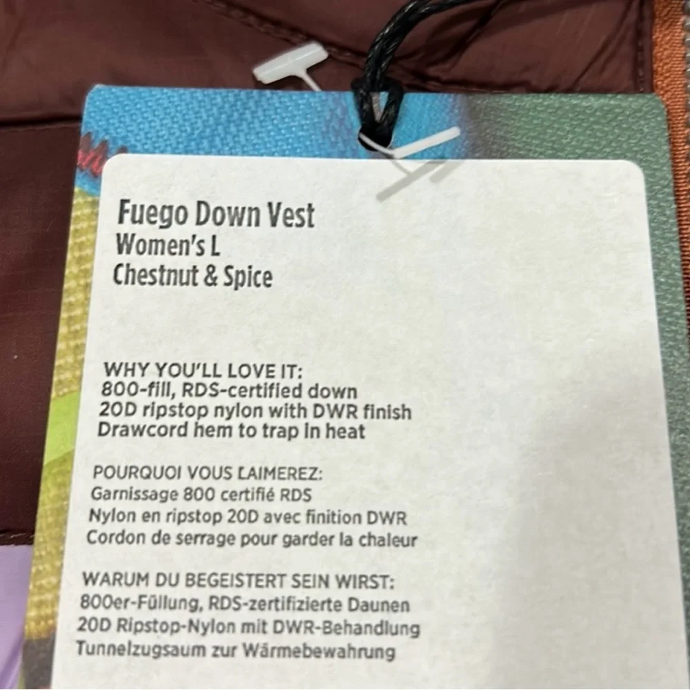COTOPAXI | Fuego 800 Fill Down Vest Women's L Chestnut & Spice - Picture 7 of 10